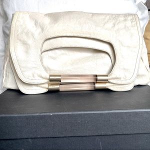 CHLOE Nancy fold over clutch with Lucite Handles